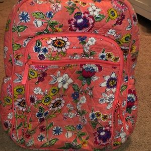 Vera Bradley “Coral Floral” Print Campus Backpack
